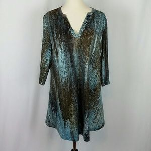 Azalea Blue/Teal & Brown Tunic
